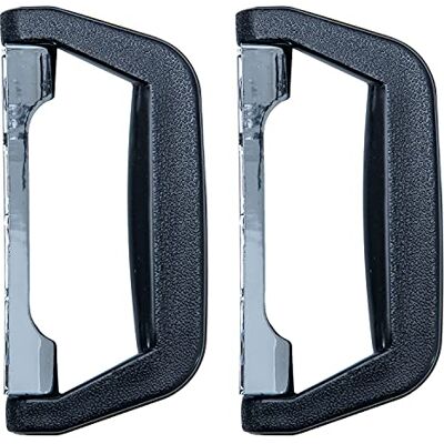 HMF Pega de plástico para mala, 2 unidades, 14 x 7 cm, cor preta HMF Pega de plástico para mala, 2 unidades, 14 x 7 cm, cor preta