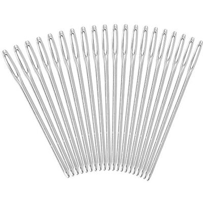 Walfront 20 peças agulhas acolchoadas de malha redondas agulhas de olho grandes para costura de bordado 52 mm Walfront 20 peças agulhas acolchoadas de malha redondas agulhas de olho grandes para costura de bordado 52 mm