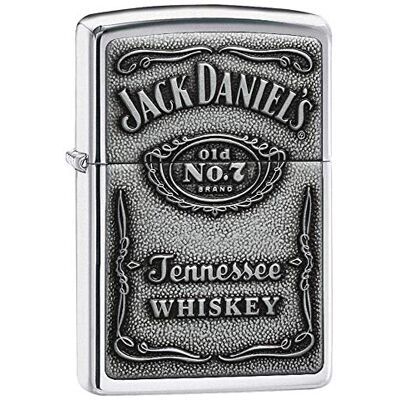 Zippo 1310011 Jack Daniel'S Label Chrome Isqueiro com relevo Zippo 1310011 Jack Daniel'S Label Chrome Isqueiro com relevo