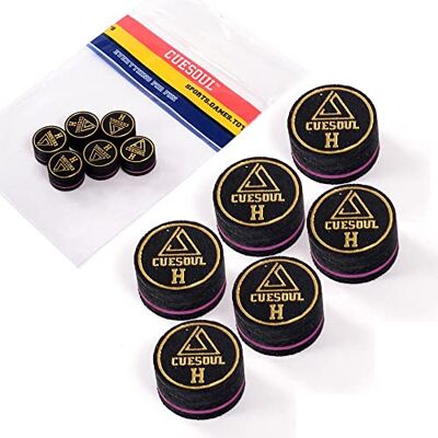 CUESOUL 6 peças 9 camadas 14 mm Pigskin Cue dicas para piscina taco (Hard) CUESOUL 6 peças 9 camadas 14 mm Pigskin Cue dicas para piscina taco (Hard)