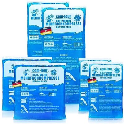com-four ® Pack Poupança Compressas de Gel Multiuso Frio/Calor Reutilizáveis 3 Tamanhos Sacos de Gel Adequado para Micro-ondas Made in Germany com-four ® Pack Poupança Compressas de Gel Multiuso Frio/Calor Reutilizáveis 3 Tamanhos Sacos de Gel Adequado para Micro-ondas Made in Germany