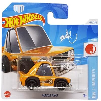 Hot Wheels Mazda RX-3 HW J-Imports 7/10 Short Card K&N Toyo Tires laranja Mattel 2024-1:64 Hot Wheels Mazda RX-3 HW J-Imports 7/10 Short Card K&N Toyo Tires laranja Mattel 2024-1:64