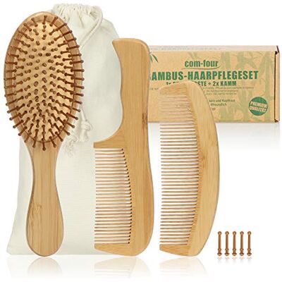 com-four ® Conjunto de 3 peças para o cuidado do cabelo escova multiusos e duas com-four ® Conjunto de 3 peças para o cuidado do cabelo escova multiusos e duas