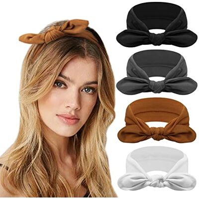 DRESHOW 4 peças diadema para mulher turbante boémia elástico fita faixa de cabelo faixa de cabeça acessórios para o cabelo DRESHOW 4 peças diadema para mulher turbante boémia elástico fita faixa de cabelo faixa de cabeça acessórios para o cabelo