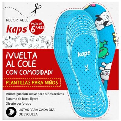 Kaps Palmilhas de sapatos para crianças, pacote de 6 pares, palmilhas confortáveis para sapatos para uso diário, podem ser cortadas à medida, com design divertido e fixe, Offspring Kaps Palmilhas de sapatos para crianças, pacote de 6 pares, palmilhas confortáveis para sapatos para uso diário, podem ser cortadas à medida, com design divertido e fixe, Offspring
