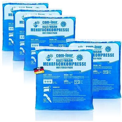 com-four ® 5x Compressas Multiuso, Compressas Frias e Quentes Reutilizáveis, 13 x 14,5 cm Adequado para Micro-ondas Fabricado na Alemanha com-four ® 5x Compressas Multiuso, Compressas Frias e Quentes Reutilizáveis, 13 x 14,5 cm Adequado para Micro-ondas Fabricado na Alemanha