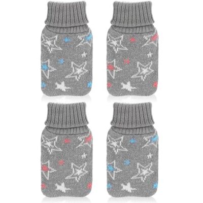 com-four ® 4X Aquecedor de Bolso com Design de Jersey de Gola Alta Aquecedor de Mãos com Motivo de Estrela Almofada Térmica em Duas Cores (4 Peças Cinza com Estrelas) com-four ® 4X Aquecedor de Bolso com Design de Jersey de Gola Alta Aquecedor de Mãos com Motivo de Estrela Almofada Térmica em Duas Cores (4 Peças Cinza com Estrelas)