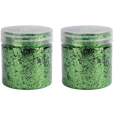 Ideen mit Herz Flocos de folha de metal, folhas de ouro para trabalhos manuais, 2 latas de 3 g cada (verde) Ideen mit Herz Flocos de folha de metal, folhas de ouro para trabalhos manuais, 2 latas de 3 g cada (verde)