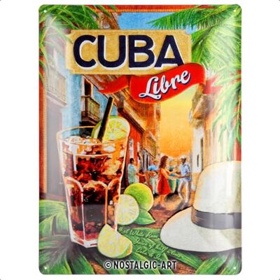 Cartaz metálico retro, 30 x 40 cm, cubo livre De metal, design vintage, ideia de presente para bar de casa Cartaz metálico retro, 30 x 40 cm, cubo livre De metal, design vintage, ideia de presente para bar de casa