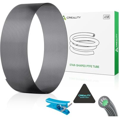 Creality Tubo oficial PTFE para filamento de 1,75 mm, tubo Bowden 4 m canal interior estrela, fricção reduzida 30 %, resistente até 260 °C, inclui cortador para impressoras 3D FDM Creality Tubo oficial PTFE para filamento de 1,75 mm, tubo Bowden 4 m canal interior estrela, fricção reduzida 30 %, resistente até 260 °C, inclui cortador para impressoras 3D FDM