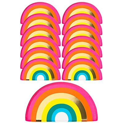 Prato em forma de arco-íris da Talking Tables - Arco-íris, Folha de Ouro, 12 unidades Prato em forma de arco-íris da Talking Tables - Arco-íris, Folha de Ouro, 12 unidades