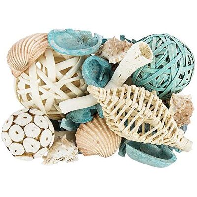 Ideen mit Herz Popurri marítimo, 500 g, natural, turquesa, vários elementos decorativos Ideen mit Herz Popurri marítimo, 500 g, natural, turquesa, vários elementos decorativos