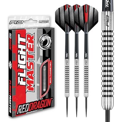 Dragon Fury 1: 21 g Flightmaster 80 % dardos de tungsténio de ponta de aço com penas e eixo de dardos Dragon Fury 1: 21 g Flightmaster 80 % dardos de tungsténio de ponta de aço com penas e eixo de dardos