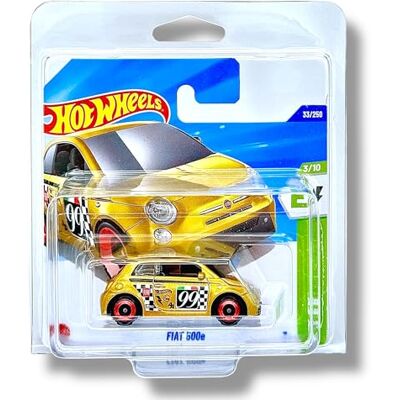 Hot Wheels Fiat 500e HW EV 3/10 Short Card dourado metálico Mattel 2025-1:64 Hot Wheels Fiat 500e HW EV 3/10 Short Card dourado metálico Mattel 2025-1:64