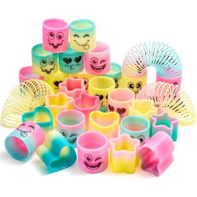 JOYIN 30 peças Favor de festa arco-íris de primavera, mini brinquedo de mola em espiral de plástico, brinquedos mini molas espiral Fidget anti-stress a granel para prémio de carnaval, aniversário JOYIN 30 peças Favor de festa arco-íris de primavera, mini brinquedo de mola em espiral de plástico, brinquedos mini molas espiral Fidget anti-stress a granel para prémio de carnaval, aniversário