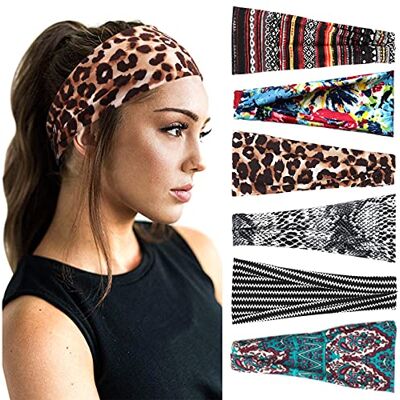 DRESHOW 6 Peças Bandoletes para Mulher Turbante Bohémico Elástico Fita Banda para Cabelo Boho Acessórios para Cabelo DRESHOW 6 Peças Bandoletes para Mulher Turbante Bohémico Elástico Fita Banda para Cabelo Boho Acessórios para Cabelo