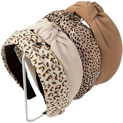 DRESHOW 4 Peças Bandoletes para Mulheres e Meninas com Flor Impressa, Atada, Plástica, Diadema de Moda Boho, Larga, Bandolete Antiderrapante para Cabelo, Acessórios DRESHOW 4 Peças Bandoletes para Mulheres e Meninas com Flor Impressa, Atada, Plástica, Diadema de Moda Boho, Larga, Bandolete Antiderrapante para Cabelo, Acessórios