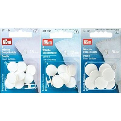 Prym Botões duplos para lingerie, 17 mm, branco, 8 peças Prym Botões duplos para lingerie, 17 mm, branco, 8 peças