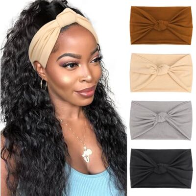 DRESHOW 4 peças diadema para mulher turbante boémia elástico fita faixa de cabelo faixa de cabeça acessórios para o cabelo DRESHOW 4 peças diadema para mulher turbante boémia elástico fita faixa de cabelo faixa de cabeça acessórios para o cabelo