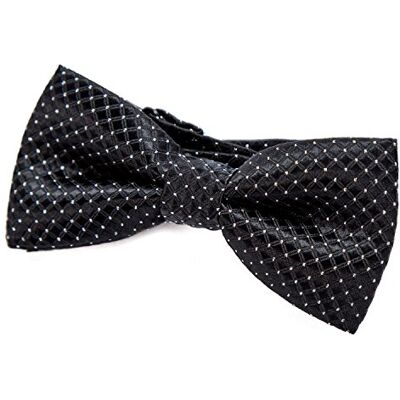 DonDon laço nobre para crianças meninos combinada e ajustável 9x 4,5 cm de cor azul brilhante com pontos prateados, Tamanho único DonDon laço nobre para crianças meninos combinada e ajustável 9x 4,5 cm de cor azul brilhante com pontos prateados, Tamanho único