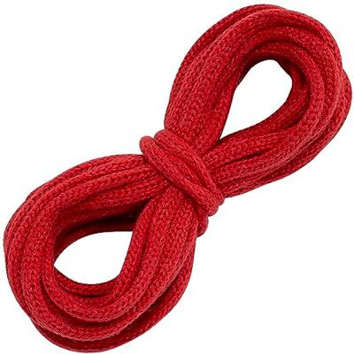 AERZETIX Cordão/fio/corda de decoração trançada 5 m x 6 mm em algodão cor vermelha AERZETIX Cordão/fio/corda de decoração trançada 5 m x 6 mm em algodão cor vermelha