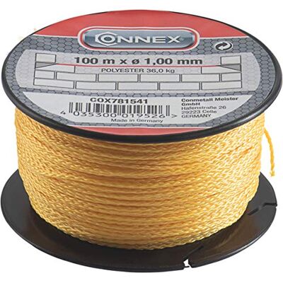 Connex Mason Cordeau 100 m MAX 14 kg 1 mm amarelas Connex Mason Cordeau 100 m MAX 14 kg 1 mm amarelas