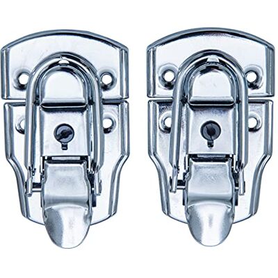 HMF Ferrolhos com fechadura 2 unidades, 45 x 75 mm, zinco prateado HMF Ferrolhos com fechadura 2 unidades, 45 x 75 mm, zinco prateado