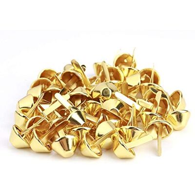 Walfront 50 peças rebites pregos, rebites para pele bolsa, rebites Goujon cone pés para decoração e reparação de artesanato de pele 15 mm dourado Walfront 50 peças rebites pregos, rebites para pele bolsa, rebites Goujon cone pés para decoração e reparação de artesanato de pele 15 mm dourado