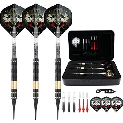 CUESOUL 16 gramas Deluxe Soft Tip Darts Set with Luxury Case (JL-STL-B1105+D604) CUESOUL 16 gramas Deluxe Soft Tip Darts Set with Luxury Case (JL-STL-B1105+D604)