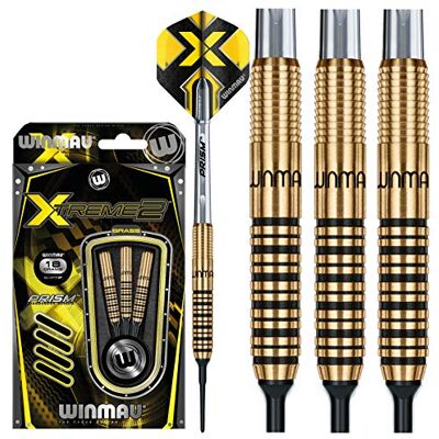 WINMAU Xtreme 2.0 Conjunto de dardos de latão Softip de 18 gramas com voos e eixos (tamanhos) WINMAU Xtreme 2.0 Conjunto de dardos de latão Softip de 18 gramas com voos e eixos (tamanhos)