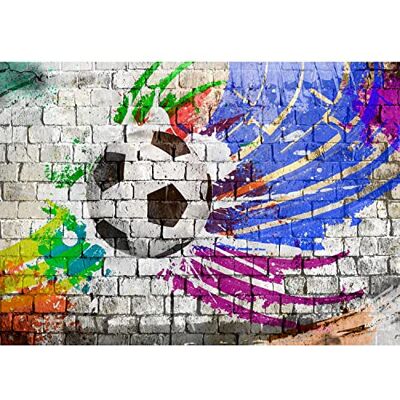 Papel de parede fotográfico 396 x 280 cm parede de pedra de futebol lã decoração de parede sala quarto fabricação alemã vistoso Papel de parede fotográfico 396 x 280 cm parede de pedra de futebol lã decoração de parede sala quarto fabricação alemã vistoso