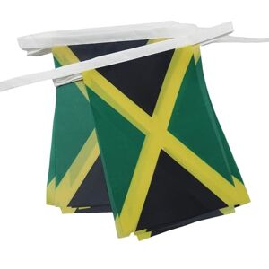 Guirlanda de bandeiras da Jamaica - 6m, 20 bandeiras - Poliéster Guirlanda de bandeiras da Jamaica - 6m, 20 bandeiras - Poliéster