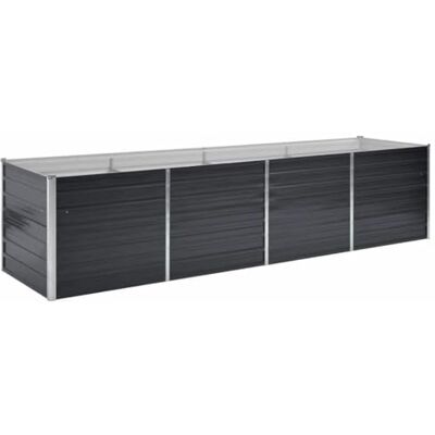 vidaXL Jardim elevado de aço galvanizado, 320 x 80 x 77 cm, antracite, fundo aberto, jardineira para flores e legumes, bricolage, jardim ou relva vidaXL Jardim elevado de aço galvanizado, 320 x 80 x 77 cm, antracite, fundo aberto, jardineira para flores e legumes, bricolage, jardim ou relva