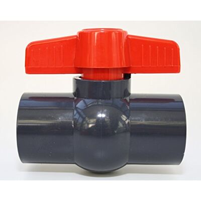 Unbekannt Válvula de esfera de 50 mm com 2 capas adesivas de PVC de 1 1/2", U 10 bar DIN 8063 Unbekannt Válvula de esfera de 50 mm com 2 capas adesivas de PVC de 1 1/2", U 10 bar DIN 8063