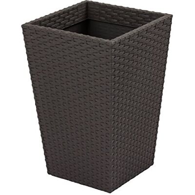 Keter Vaso pequeno vime, base quadrada; 100 % material reciclado; 29 x 29 x 44 cm; capacidade 24 l; cor cinzento grafite Keter Vaso pequeno vime, base quadrada; 100 % material reciclado; 29 x 29 x 44 cm; capacidade 24 l; cor cinzento grafite
