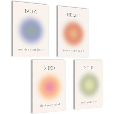 mojoliving Aura Poster Set Aura Pictures Body Mind Soul Heart Aesthetic Style Preppy Room Decor Y2K estética ioga lei da atração manifestação jogo de póster mojoliving Aura Poster Set Aura Pictures Body Mind Soul Heart Aesthetic Style Preppy Room Decor Y2K estética ioga lei da atração manifestação jogo de póster