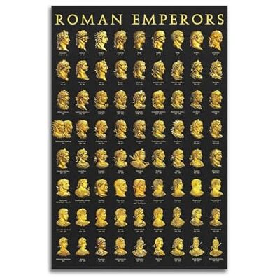 LGDSBHH Póster vintage do imperador romano, sinal de estúdio de história, tela de quarto, póster Art Deco de pintura, póster de parede, póster de arte impressa, decoração familiar moderna, LGDSBHH Póster vintage do imperador romano, sinal de estúdio de história, tela de quarto, póster Art Deco de pintura, póster de parede, póster de arte impressa, decoração familiar moderna,