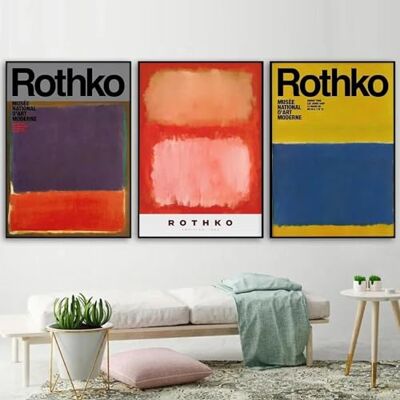 GKUVBF Póster de tela abstrata de Mark Rothko, arte de parede moderna escandinavo, impressões em HD, decoração para casa, quarto, sala de estar, 70 x 100 cm, 3 peças sem moldura GKUVBF Póster de tela abstrata de Mark Rothko, arte de parede moderna escandinavo, impressões em HD, decoração para casa, quarto, sala de estar, 70 x 100 cm, 3 peças sem moldura