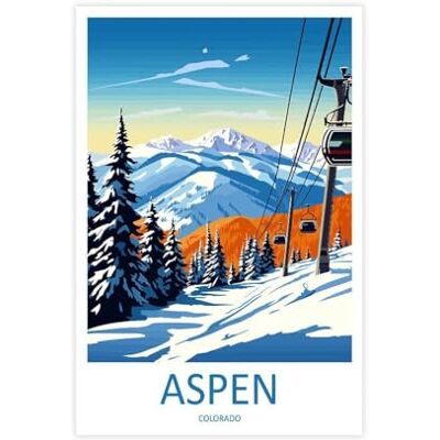 PIANK Póster de Aspen Travel Print Aspen Decor Aspen Ski Skiing Aspen Ski Art Poster Prints Office Wall Art 16 x 24 polegadas (40 x 60 cm) PIANK Póster de Aspen Travel Print Aspen Decor Aspen Ski Skiing Aspen Ski Art Poster Prints Office Wall Art 16 x 24 polegadas (40 x 60 cm)