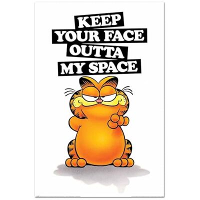 Pyramid Póster de Garfield Keep Your Face Outta My Space cartaz divertido decoração de parede icónica 61 x 91,5 cm Pyramid Póster de Garfield Keep Your Face Outta My Space cartaz divertido decoração de parede icónica 61 x 91,5 cm
