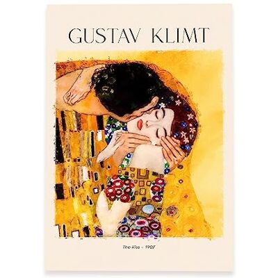 Nacnic Impressão poster do beijo quadros decorativos para a sua sala de estar, quarto, casa. Impressões de arte de parede. Impressões de parede estética inspiradas em Gustav Klimt A3 Nacnic Impressão poster do beijo quadros decorativos para a sua sala de estar, quarto, casa. Impressões de arte de parede. Impressões de parede estética inspiradas em Gustav Klimt A3