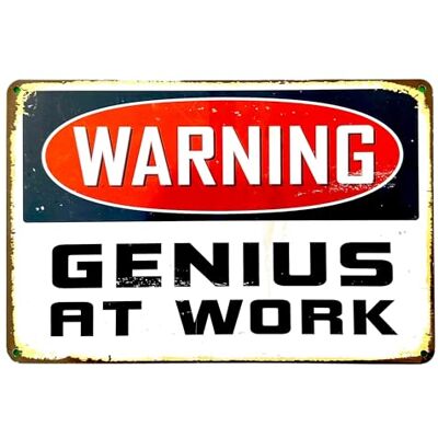 DiiliHiiri Pôster da Placa Divertida para Escritório 30x20cm — Aviso: Gênio trabalhando — Presente Cômico para Colega de Trabalho Chapa com Humor () DiiliHiiri Pôster da Placa Divertida para Escritório 30x20cm — Aviso: Gênio trabalhando — Presente Cômico para Colega de Trabalho Chapa com Humor ()