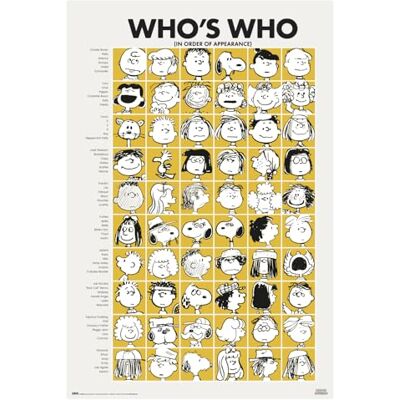 Grupo Erik Pôster Snoopy Who's Who - 61x91,5cm - Personagens Clássicos de Peanuts Grupo Erik Pôster Snoopy Who's Who - 61x91,5cm - Personagens Clássicos de Peanuts