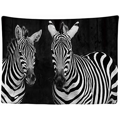Ulticool Decoração de animais de safari zebra 200 x 150 cm Grande tapeçaria ornamento de póster papel de parede tela pintura acessórios para dividir espaços preto branco Ulticool Decoração de animais de safari zebra 200 x 150 cm Grande tapeçaria ornamento de póster papel de parede tela pintura acessórios para dividir espaços preto branco