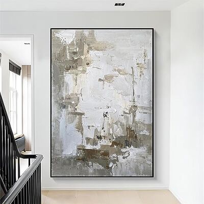 Decoração de parede para sala de estar, tela nórdico, pintura a óleo abstrata emoldurado, impressões decorativas para sala de estar, quarto, obra de arte mural de 80 x 115 cm Decoração de parede para sala de estar, tela nórdico, pintura a óleo abstrata emoldurado, impressões decorativas para sala de estar, quarto, obra de arte mural de 80 x 115 cm