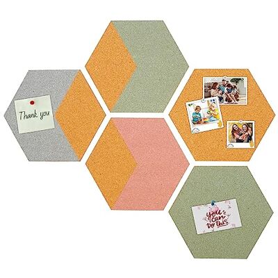 Zinello Design Placa de cortiça de parede hexagonal autocolante para decoração de parede (5 peças) quadro decorativo de cortiça vem com percevejo e pinça (12 peças) lajes de Liege autênticas ideais para o Moodboard Zinello Design Placa de cortiça de parede hexagonal autocolante para decoração de parede (5 peças) quadro decorativo de cortiça vem com percevejo e pinça (12 peças) lajes de Liege autênticas ideais para o Moodboard