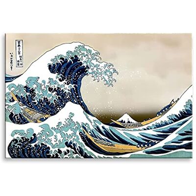 Oops Quadro em Tela A Grande Onda de Kanagawa (Hokusai) sobre Bastidor de Madeira (60x40) Oops Quadro em Tela A Grande Onda de Kanagawa (Hokusai) sobre Bastidor de Madeira (60x40)