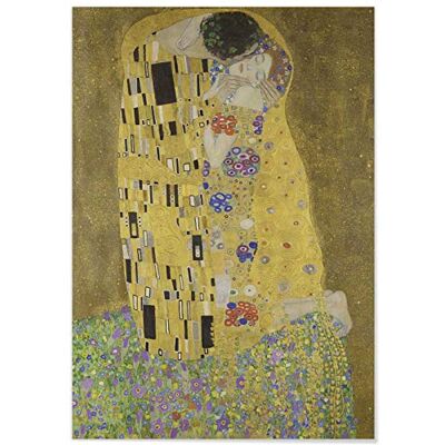 Panorama Póster Gustav Klimt o beijo 2 x 30 cm impresso em papel de 250 g quadros modernos decoração de sala e quarto folhas decorativas Panorama Póster Gustav Klimt o beijo 2 x 30 cm impresso em papel de 250 g quadros modernos decoração de sala e quarto folhas decorativas