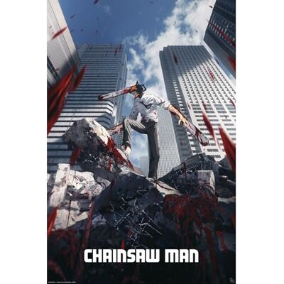 GB eye CHAINSAW MAN Póster com texto chave (91,5 x 61 cm) GB eye CHAINSAW MAN Póster com texto chave (91,5 x 61 cm)