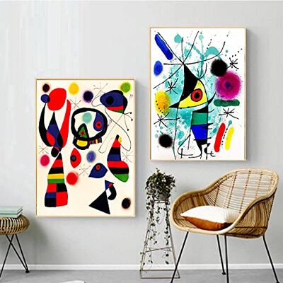 Dittelle Joan Miro Póster surrealismo moderno pintura em tela exposição abstrata impressões de arte imagem de arte de parede para sala de estar decoração para a casa 70 x 100 cm x 2 unidades sem Dittelle Joan Miro Póster surrealismo moderno pintura em tela exposição abstrata impressões de arte imagem de arte de parede para sala de estar decoração para a casa 70 x 100 cm x 2 unidades sem